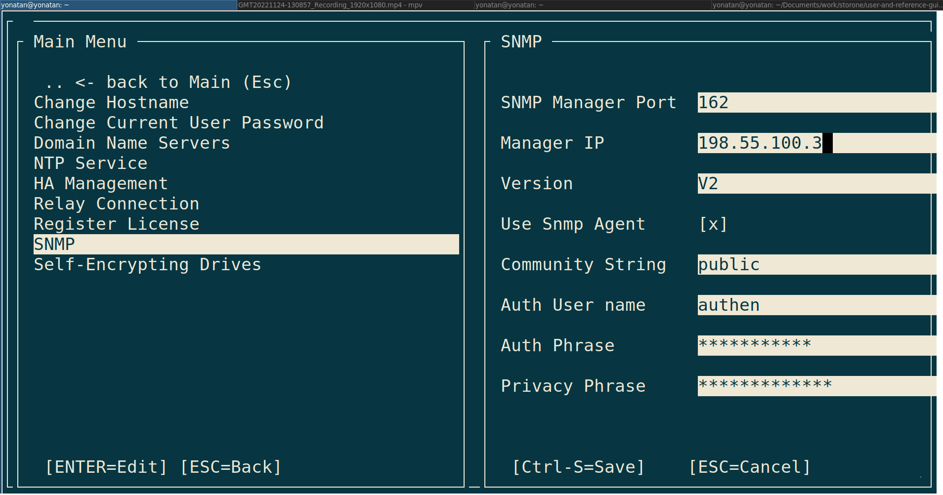 SNMP configurations